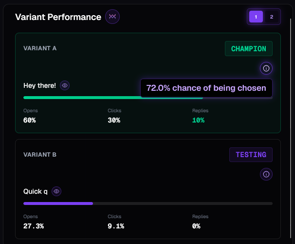 Live allocation shifts as replies arrive